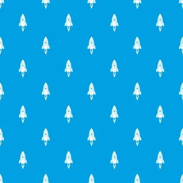 Rocket space pattern vector seamless blue Stock Illustration
