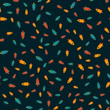 Rocket in space seamless pattern background. Illustration イラスト素材
