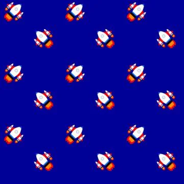 Rocket in space seamless pattern 스톡 일러스트