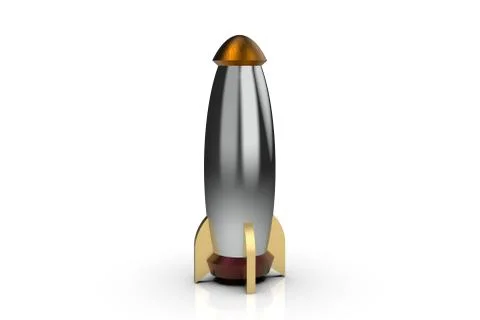 Rocket space ship 3D rendering Stock Photos