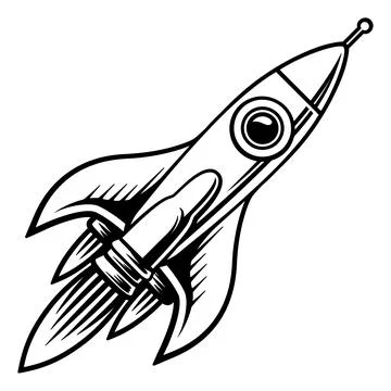 Rocket Space Ship Cartoon Spaceship Rocketship Stock Illustration