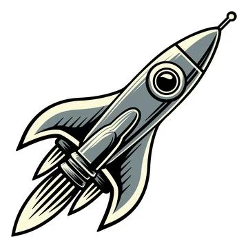 Rocket Space Ship Cartoon Spaceship Rocketship Stock Illustration