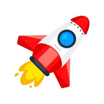 Rocket space ship launch. Startup Rocket. Spaceship upswing. Vector illustration 스톡 일러스트