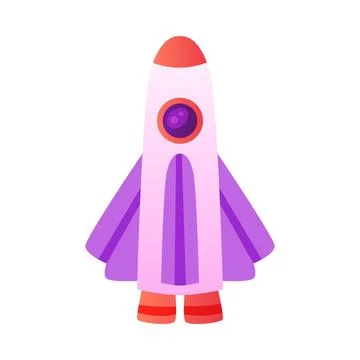 Rocket as Spacecraft Flying in Space Vector Illustration Ilustração Stock
