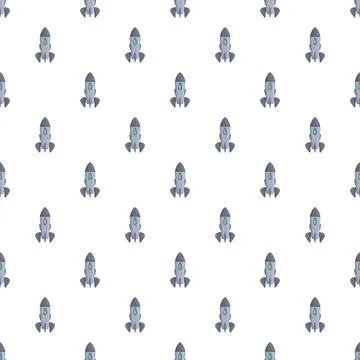 Rocket spacecraft icon pattern flying on white background イラスト素材