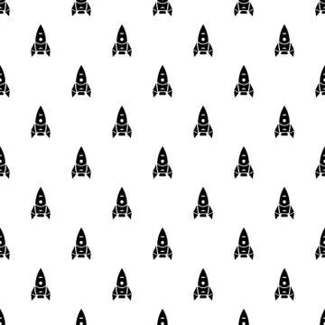 Rocket spacecraft pattern vector seamless Stock Illustration