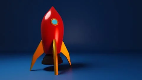 Rocket, Spacecraft, Toy Rocket, Science Background Stock Illustration
