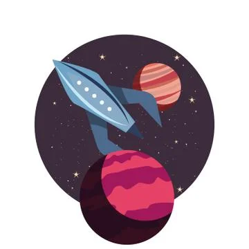 Rocket spaceship cosmos Stock Illustration