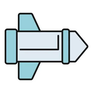 Rocket spaceship flying through space with a minimalist design Stock Illustration