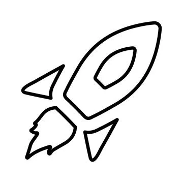 Rocket, spaceship icon. Outline vector. Stock Illustration