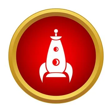 Rocket spaceship icon representing launch and space travel Stock Illustration