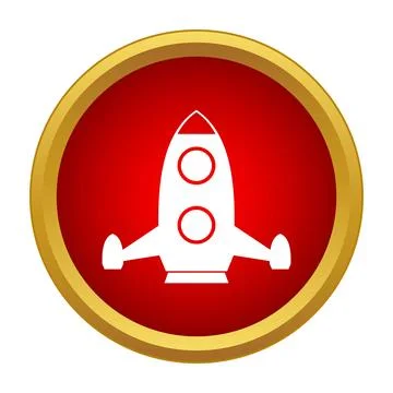 Rocket spaceship icon representing startup launch success Stock Illustration