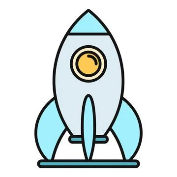 Rocket spaceship icon representing startup innovation technology Stock Illustration