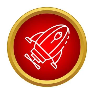 Rocket spaceship icon starting a space launch Stock Illustration