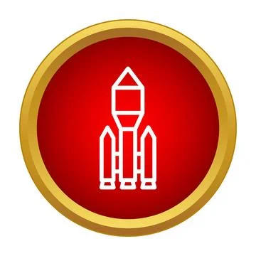 Rocket spaceship icon starting space exploration journey Stock Illustration