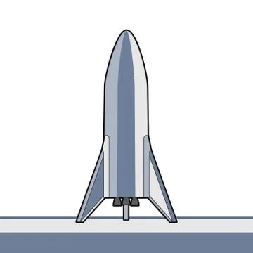 Rocket spaceship isolated vector retro style illustration. Vector cartoon spa Stock Illustration