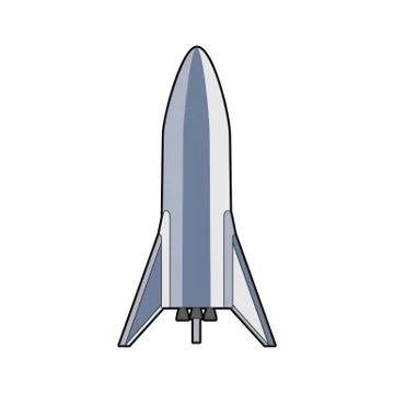 Rocket spaceship isolated vector retro style illustration. Vector cartoon spa Stock Illustration