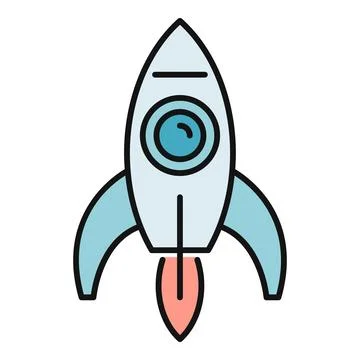 Rocket spaceship launching creating speed and progress icon Stock Illustration