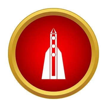 Rocket spaceship launching icon representing startup technology innovation Stock Illustration