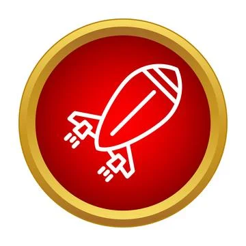 Rocket spaceship launching icon representing startup technology Stock Illustration