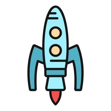 Rocket spaceship launching icon for startup innovation Stock Illustration