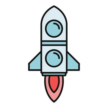 Rocket spaceship launching into space for exploration mission Stock Illustration