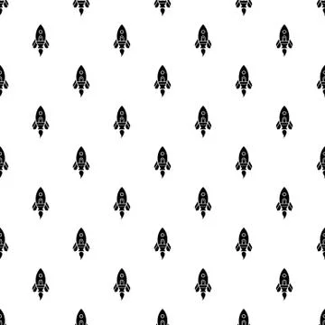 Rocket spaceship pattern vector seamless Stock Illustration