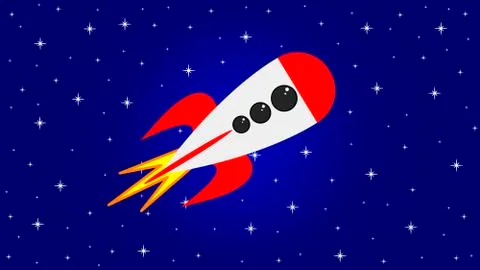 Rocket spaceship in space Stock Illustration