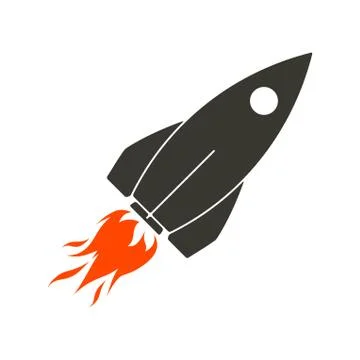 Rocket, spaceship, spacecraft, flat icon, vector illustration for your design Stock Illustration