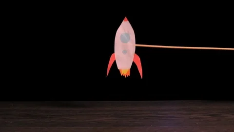 Rocket spaceship start, symbol and concept of start up, travel. Stock Footage 122287879