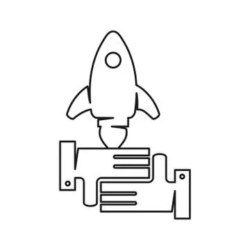 Rocket speed hand Commitment Teamwork Together Outline Logo Stockillustratie