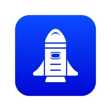 Rocket speed icon blue vector Stock Illustration