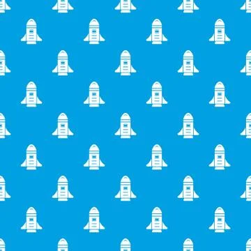 Rocket speed pattern vector seamless blue Stock Illustration
