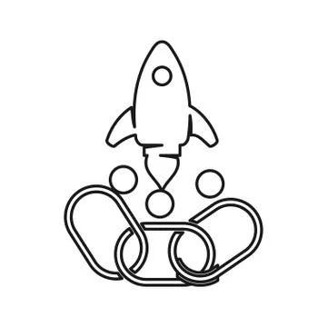Rocket speed people Commitment Teamwork Together Outline Logo Stock Illustration