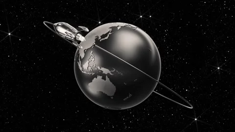 Rocket spinning around earth Stock Footage 240885977