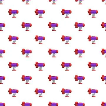 Rocket spring rider playground repeating seamless pattern 스톡 일러스트