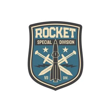 Rocket squad military insignia, patch on uniform Stock Illustration