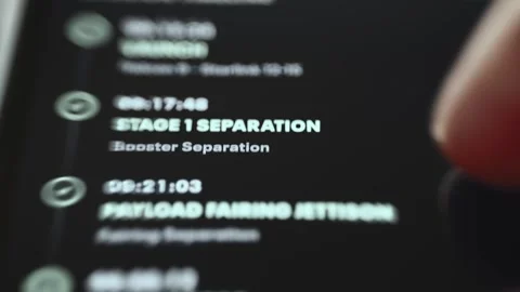 Rocket Stage Separation and Payload Timeline Stock Footage 340555986
