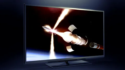 Rocket stage on TV screen Stock Footage 68417324