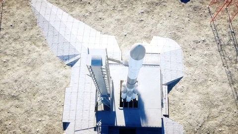 Rocket before the start animation. Space launch system. Realistic 4k animation. Stock Footage 84181108