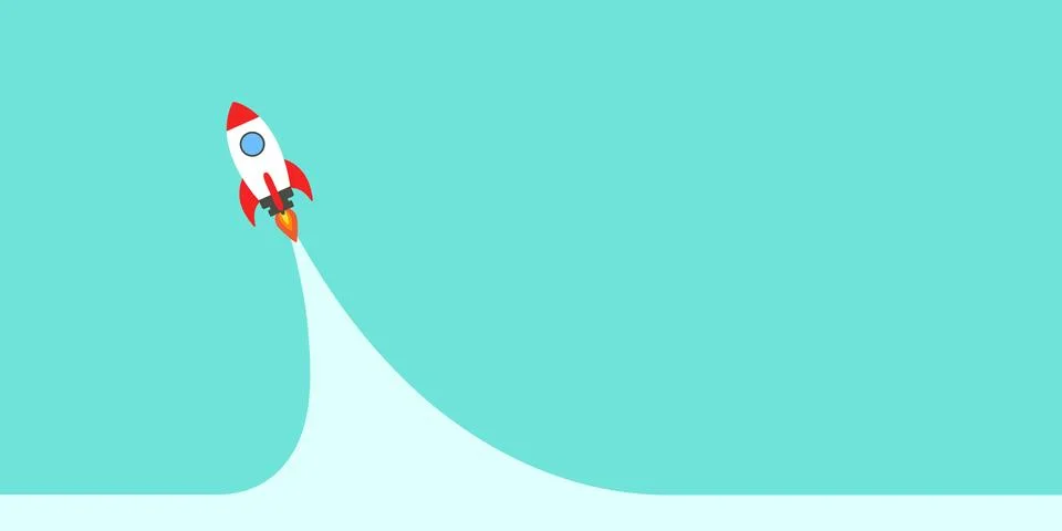 Rocket start up background. Business concept illustration. Stock Illustration