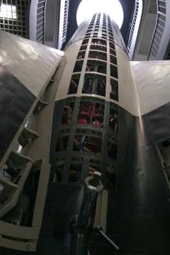 Rocket on start platform. Stock Photos