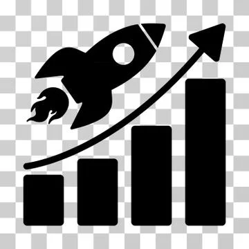 Rocket Startup Chart Vector Icon Illustrazione stock