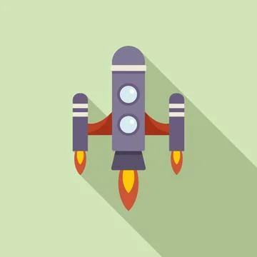 Rocket startup icon flat vector. Fire start Stock Illustration