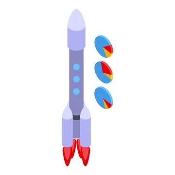 Rocket startup icon isometric vector. Self realization Stock Illustration