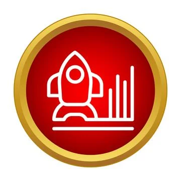 Rocket startup launch connecting with business growth chart Illustrazione stock