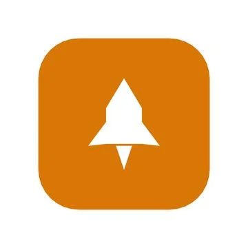 Rocket Startup Launch Icon Color Rounded Square Button Business Finance Symbol Stock Illustration