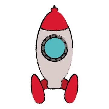 Rocket startup launching sketch Illustrazione stock