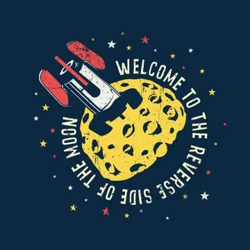 Rocket stuck in the moon Stock-Illustration