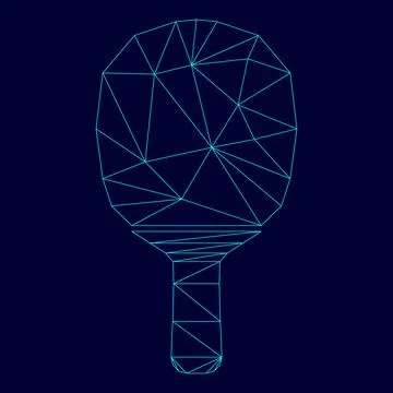 Rocket of a table tennis low poly triangulation triangulated polygonal elec.. Stock Illustration